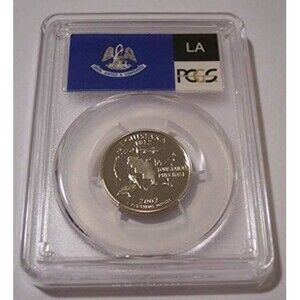 2002 S Clad Louisiana State Quarter Proof PR70 DCAM PCGS Flag Label
